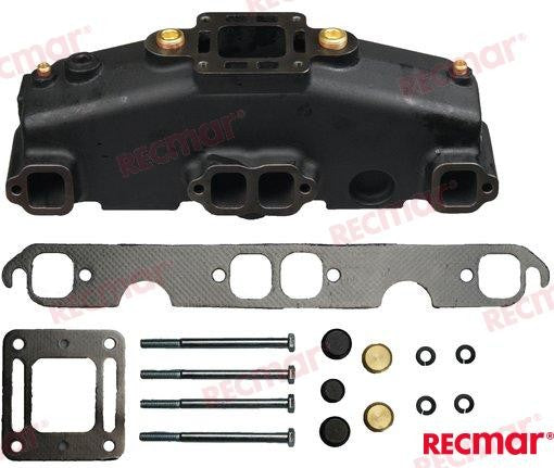 87114A19 EXHAUST MANIFOLD V8 MCM SHORT BLOCK For Mercruiser Warranty Incl